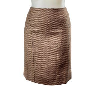 ANTHROPOLOGIE MAEVE Skirt Women's Size 0 Contoured Seamed Pencil Brown Tweed